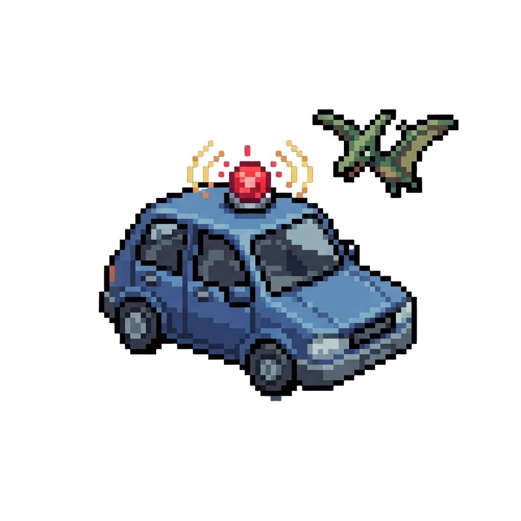 Scaring Off a Pterodactyl with the Car's Loud Car Alarm