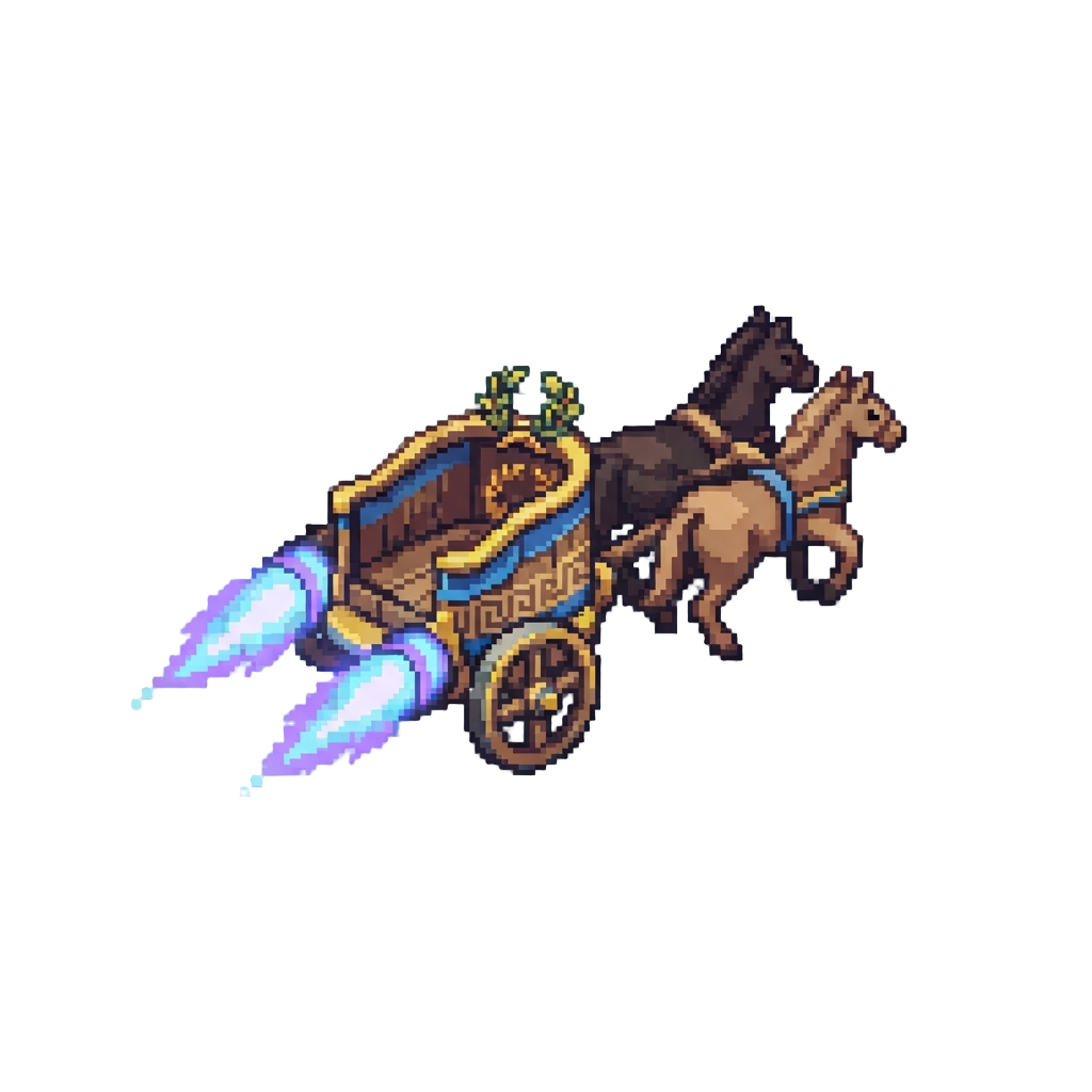 Winning the Ancient Olympic Chariot Race with Neon Boosters