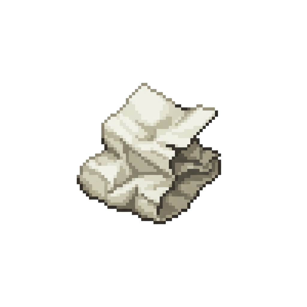 A Lone Crumpled Paper Receipt