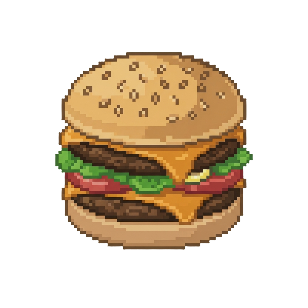 A Giant Double Cheeseburger with Melted Cheese