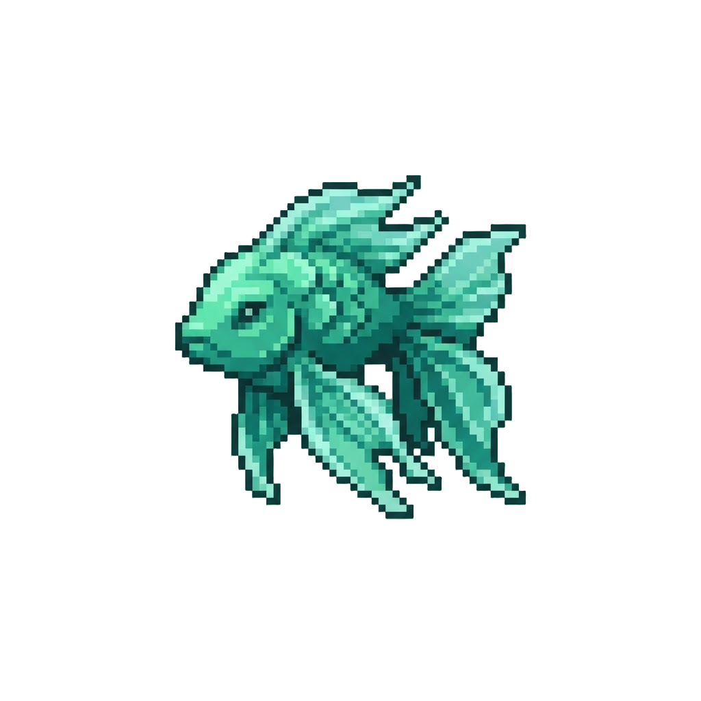 A Radiant Emerald Sea Creature with Flowing Fins
