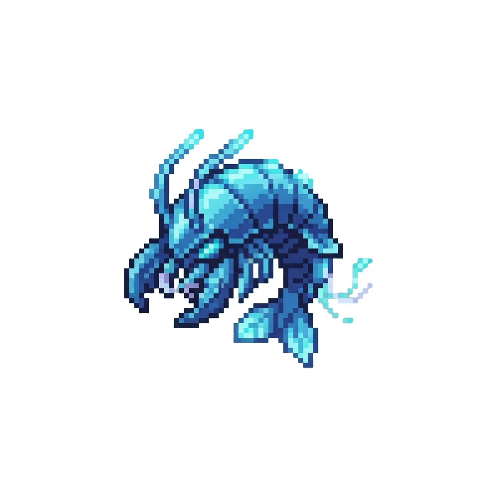 A Glowing Bioluminescent Sapphire Sea Creature