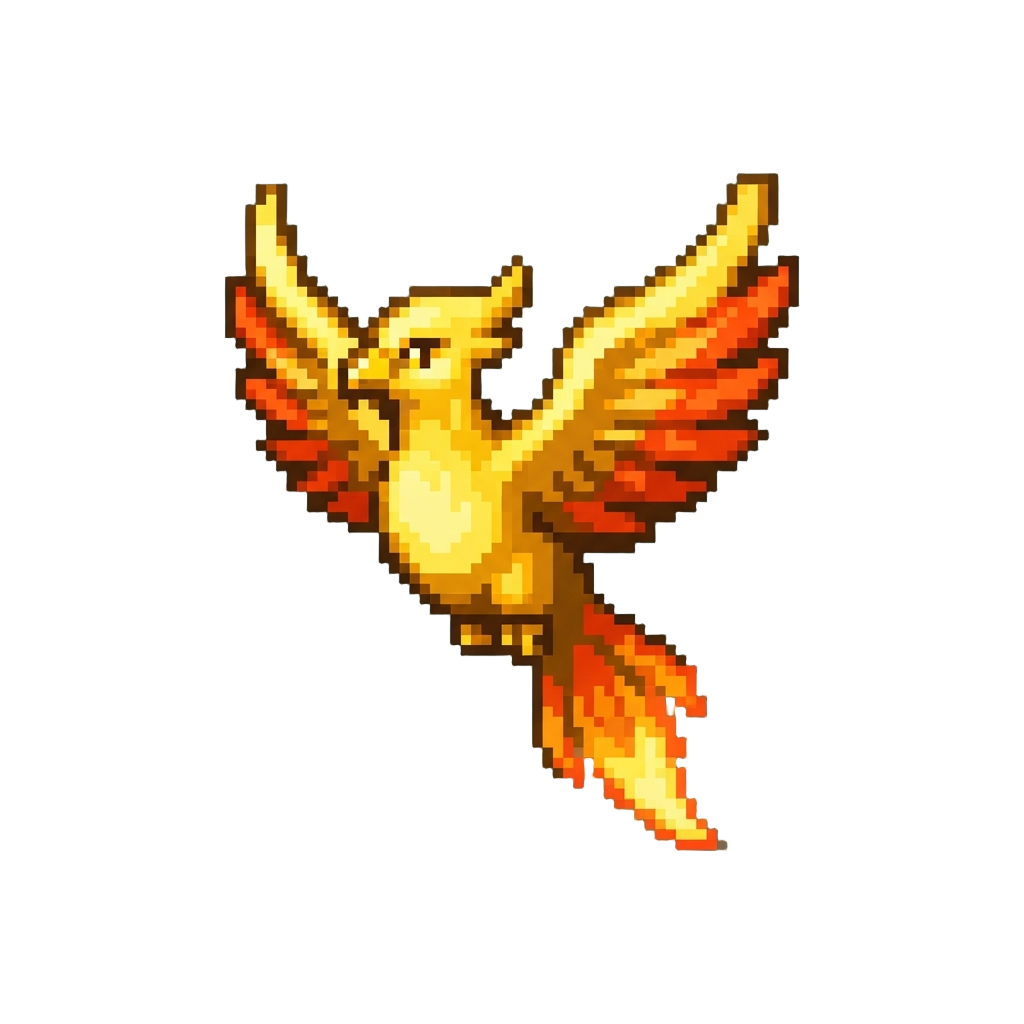 A Glowing Golden Phoenix Spirit