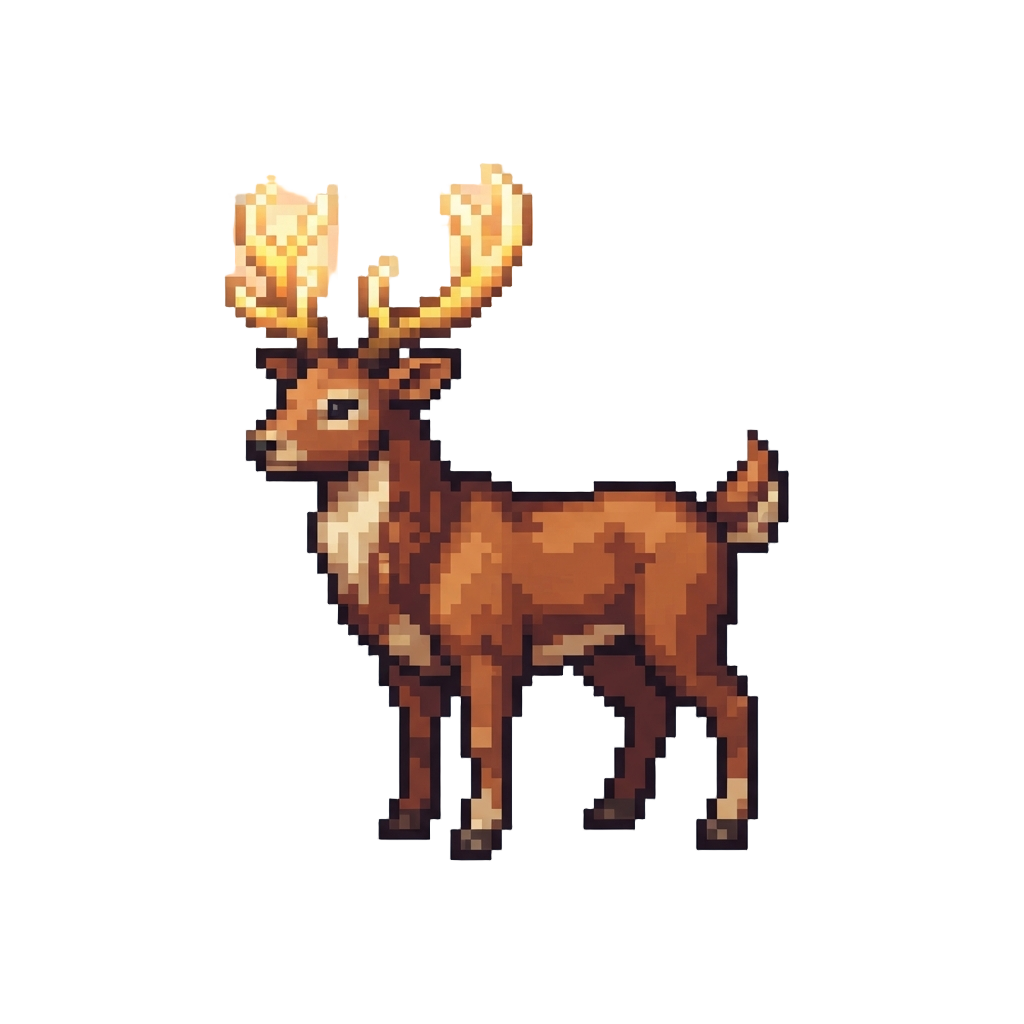 A Majestic Autumn Stag with Glowing Antlers
