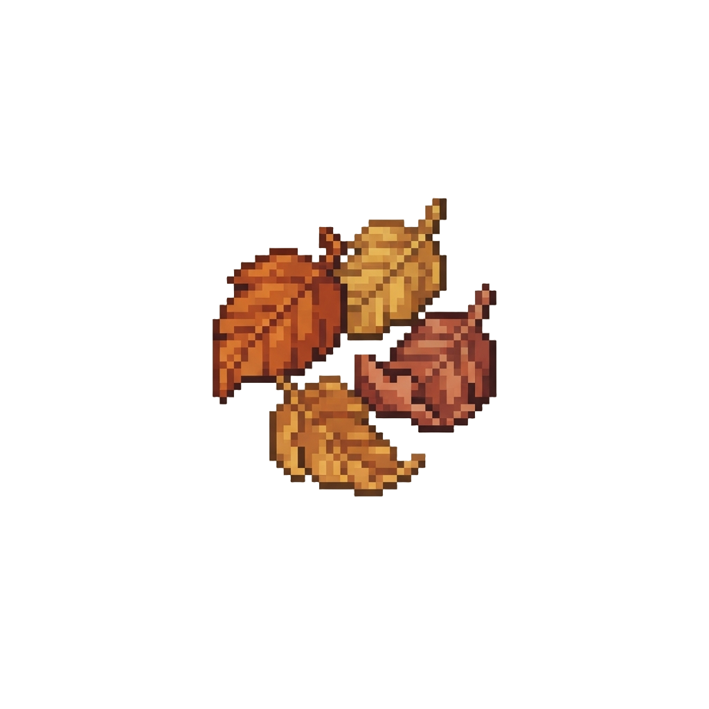 A Bunch of Floating Dry Autumn Leaves