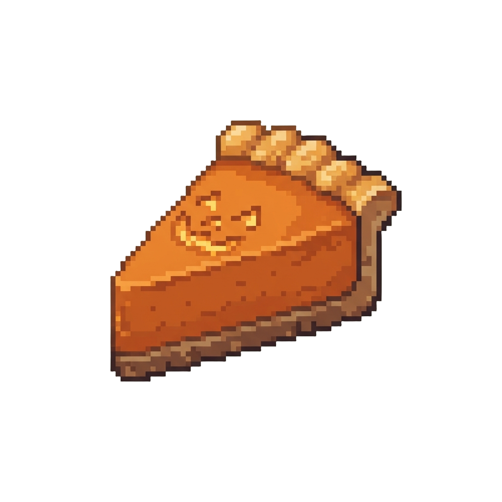 A Floating Carved Pumpkin Pie Slice