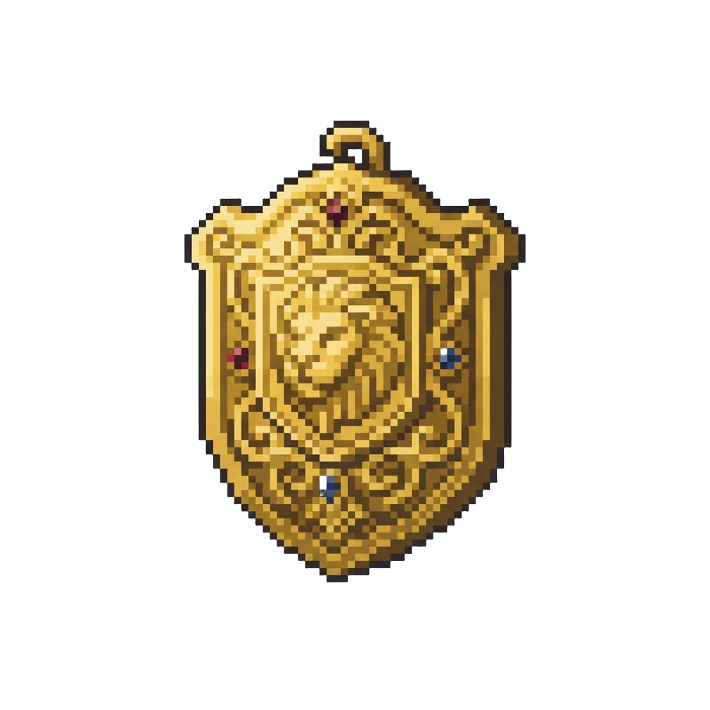 A Golden Metallic Chest Emblem