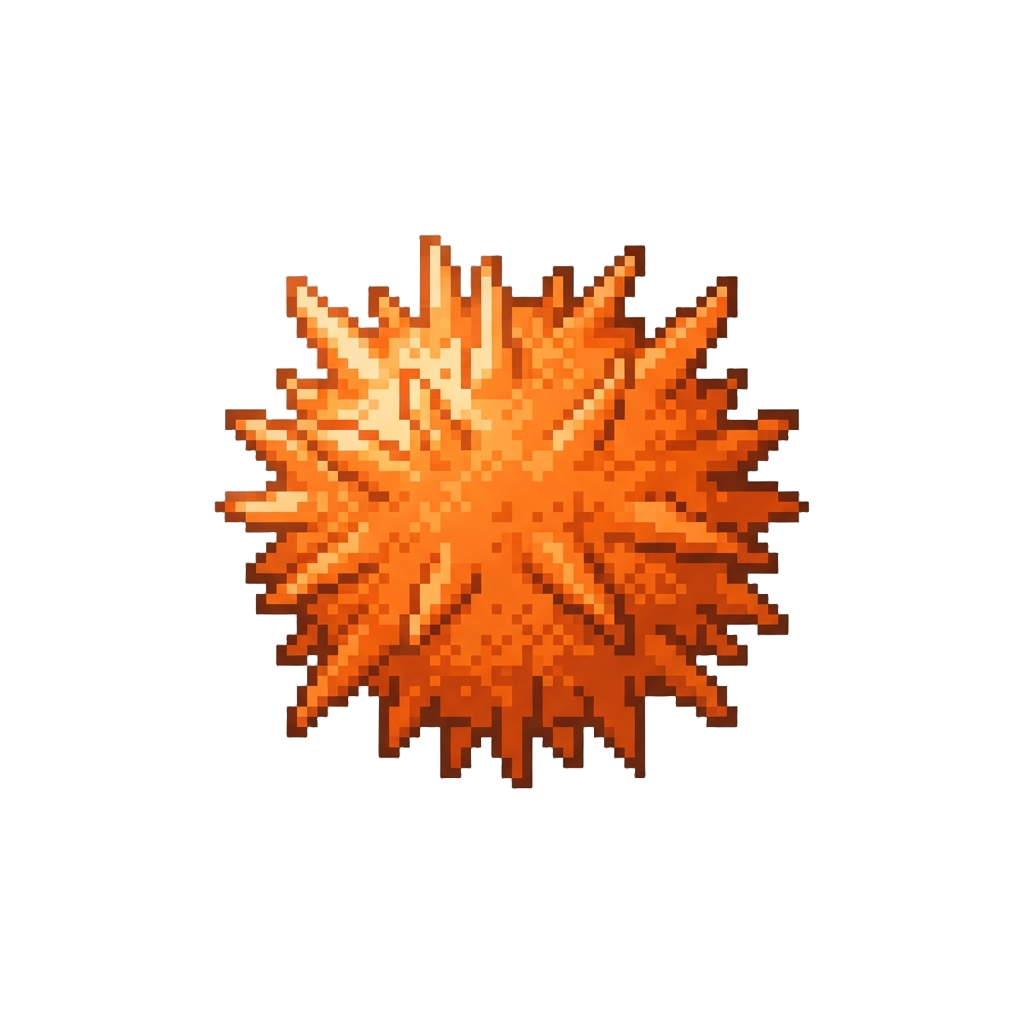 Glowing Orange Sea Urchin Uni