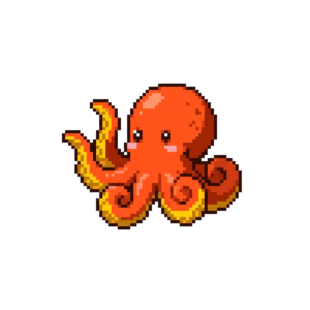 A Playful Little Octopus Waving Its Tentacles