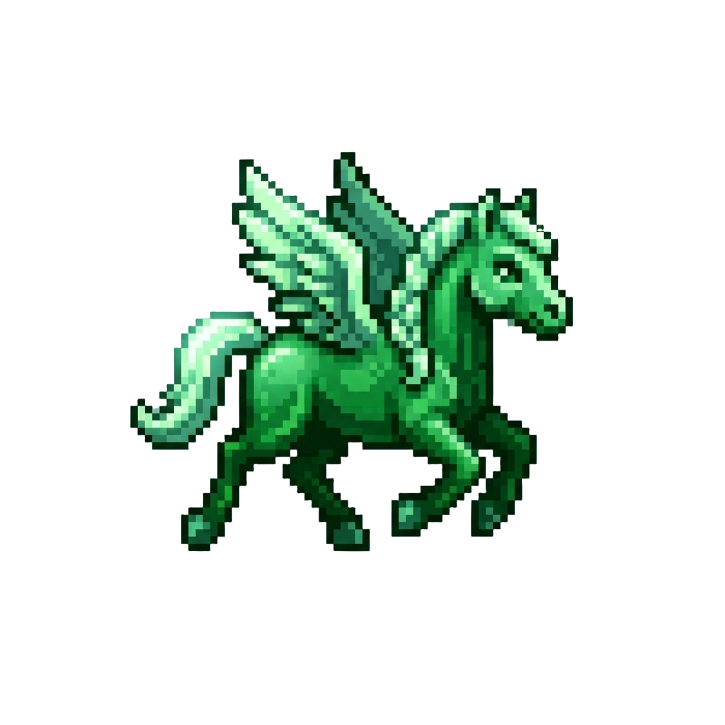 A Radiant Jade Pegasus