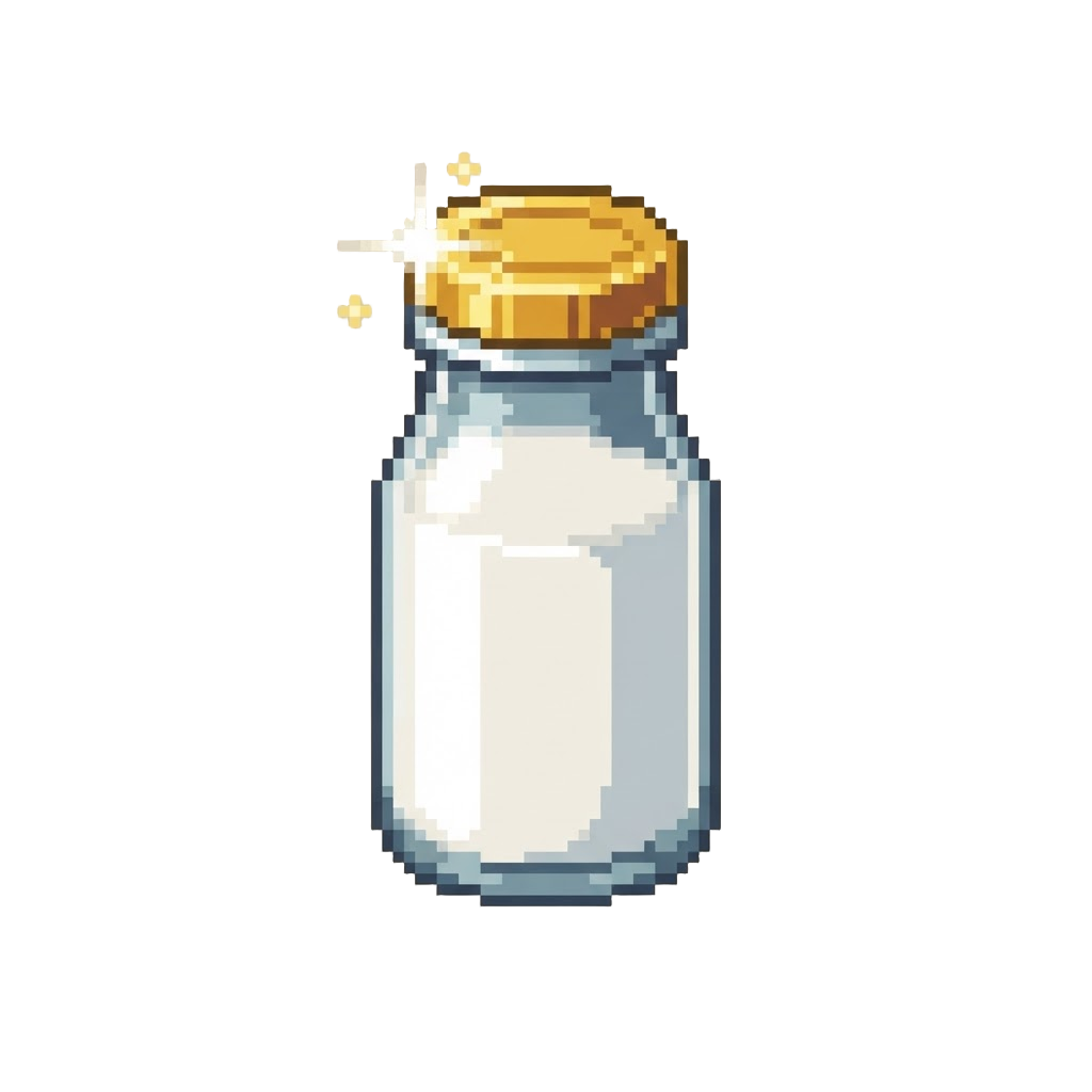 A Sparkling Golden-capped Milk Bottle