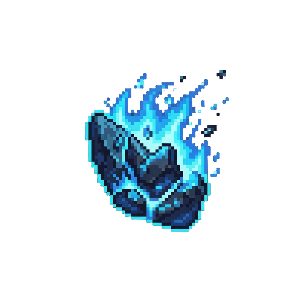A Crackling Blue Ember Drift