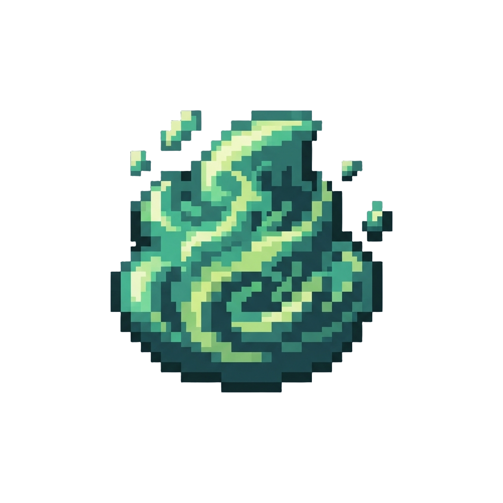 A Sputtering Corrosive Emerald Plasma Cloud