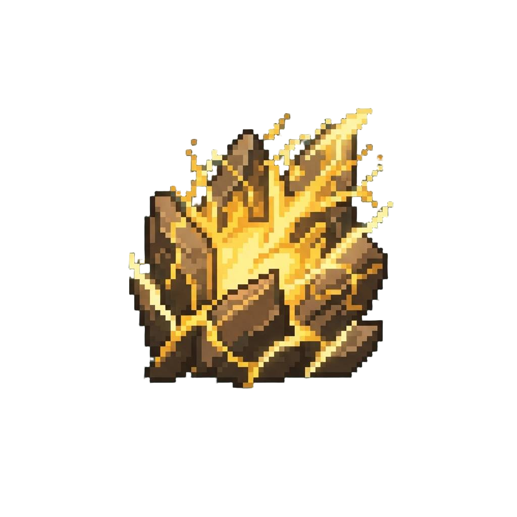 A Crackling Golden Tectonic Rift Aura