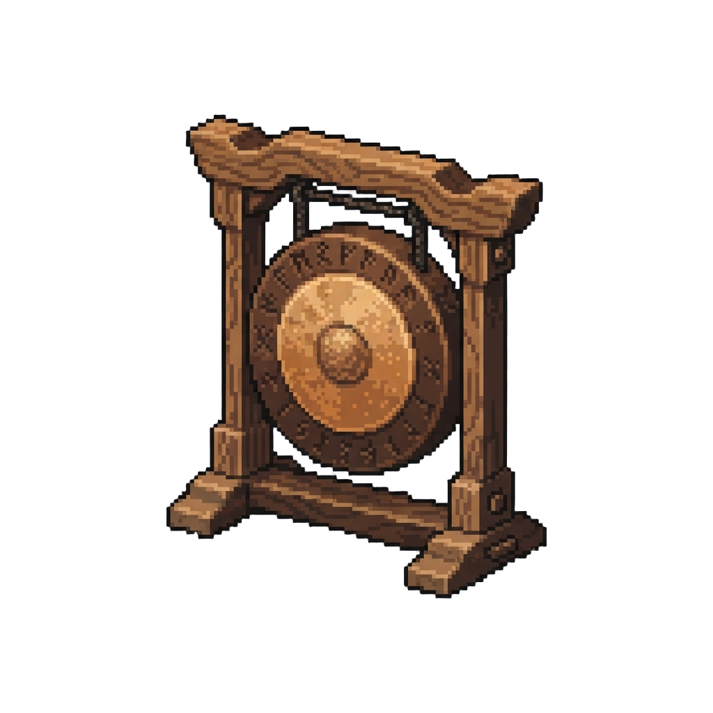 A Heavy Carved Oak Gong Target