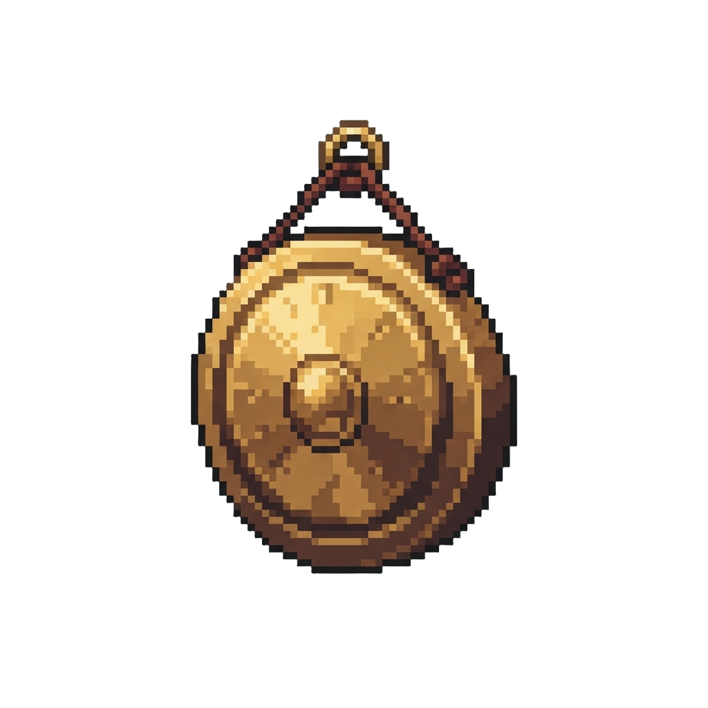 A Polished Brass Gong Target