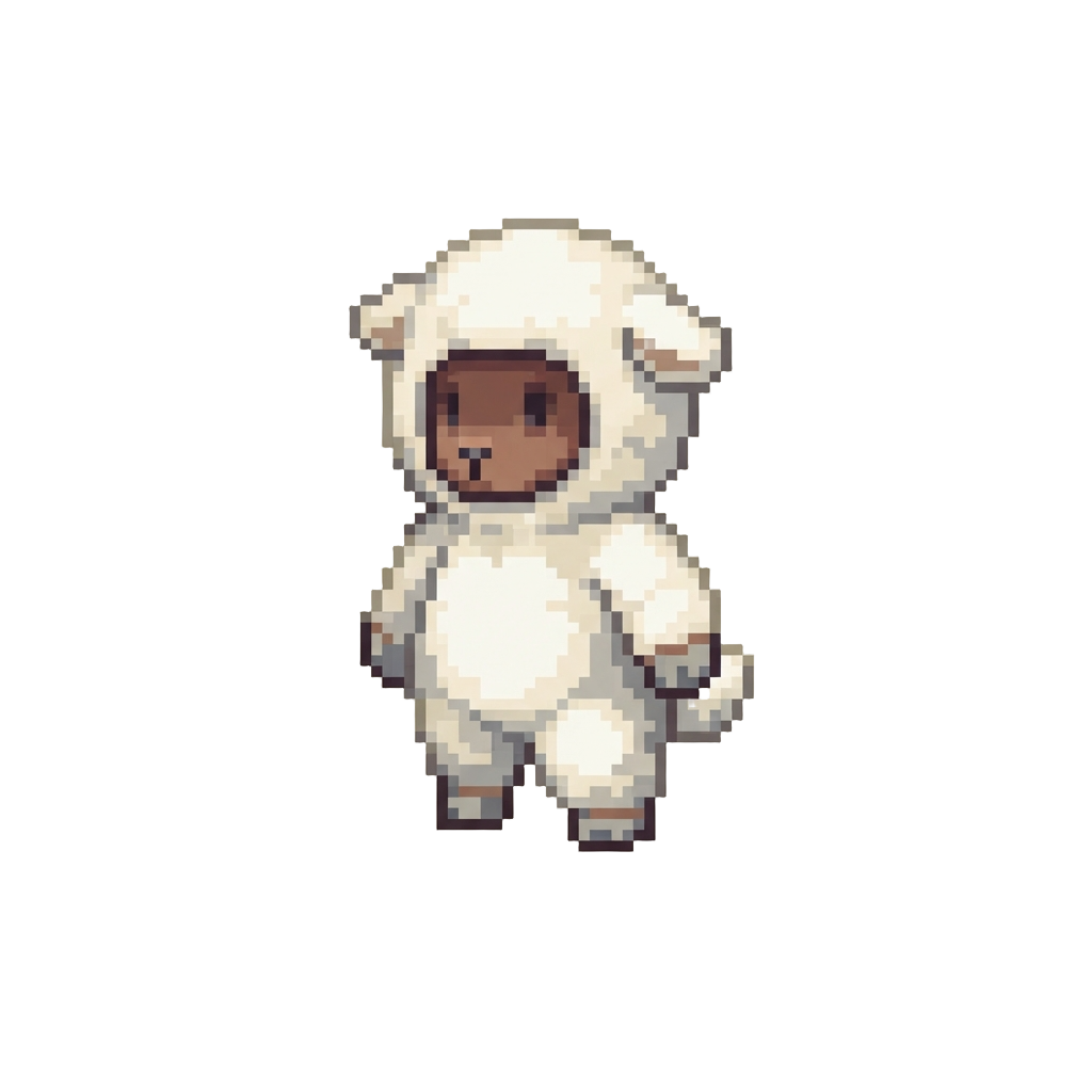 A Fluffy White Sheep Suit