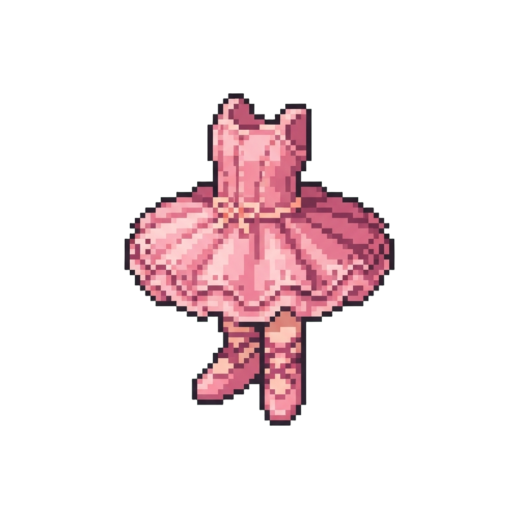A Pink Tutu Ballerina Outfit with Ballet Slippers