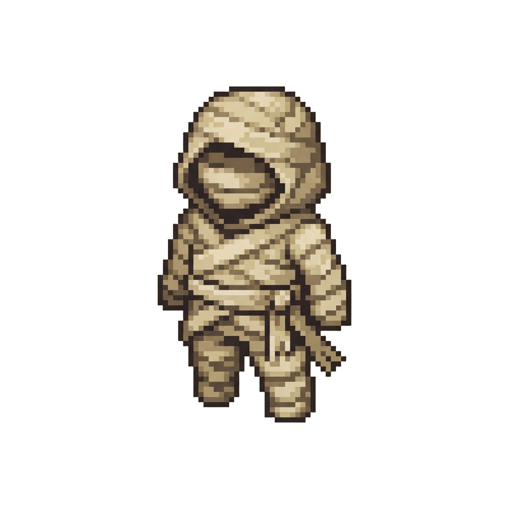 A Mummy Costume Wrapped in Aged Linen Bandages