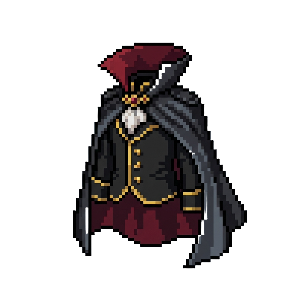 A Sleek Vampire Costume with a Flowing High-collared Cape