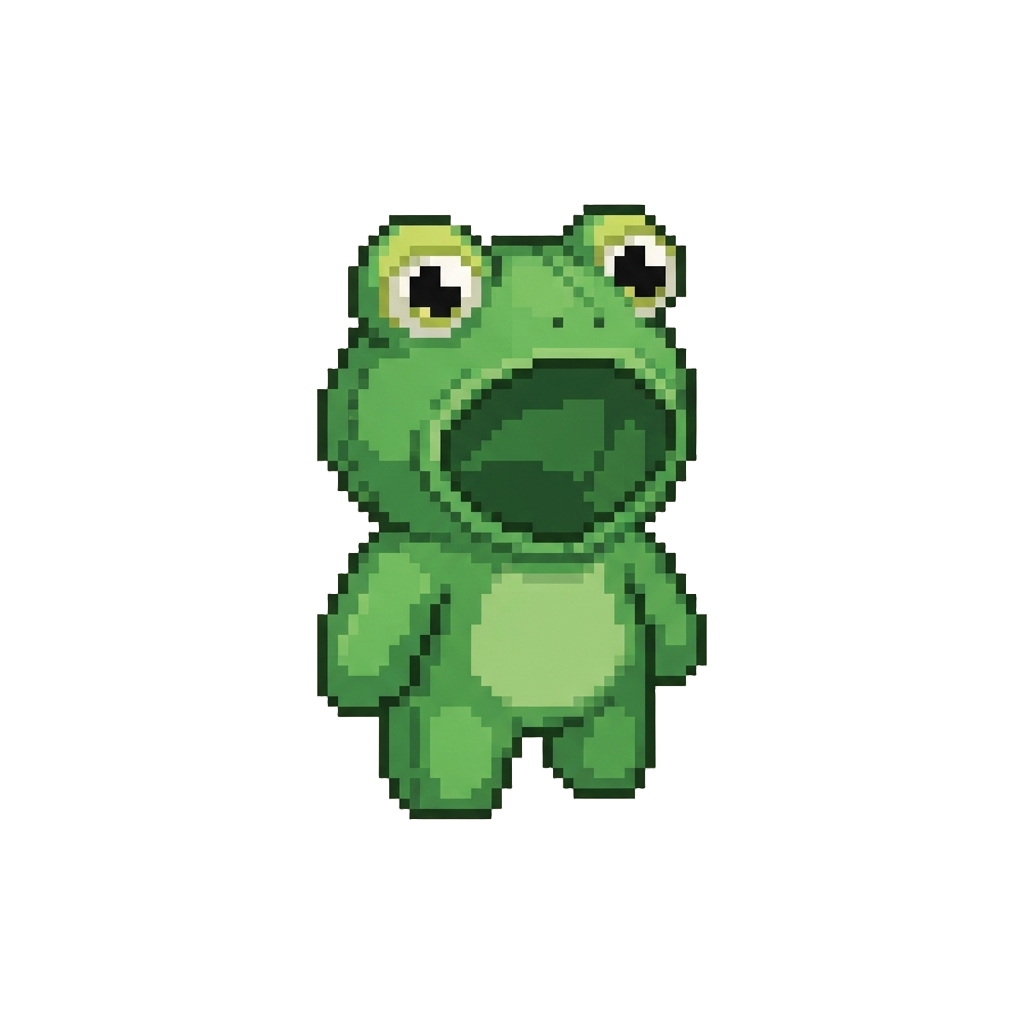 A Bright Green Frog Costume with Big Frog Eyes