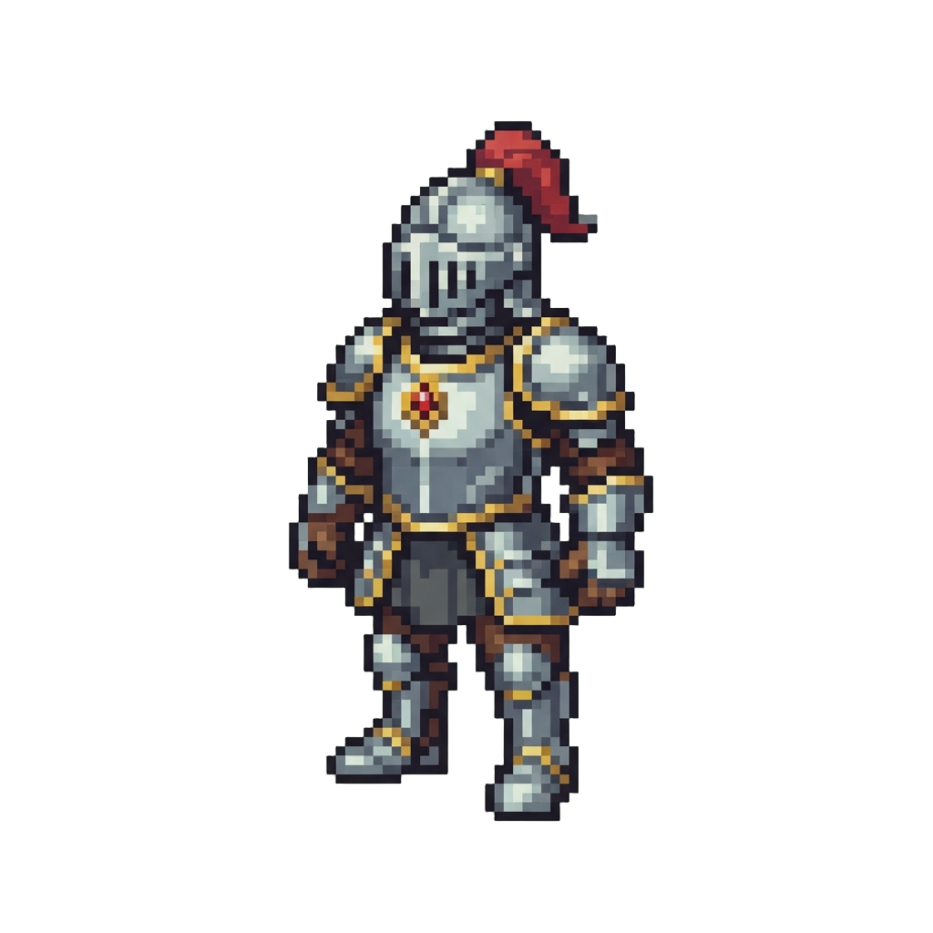 A Shiny Metallic Knight Armor Set