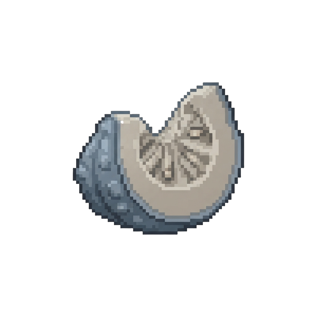 Rubbery Blue-gray Pumpkin Slice