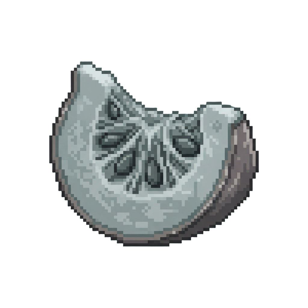 Fibrous Gray Pumpkin Slice
