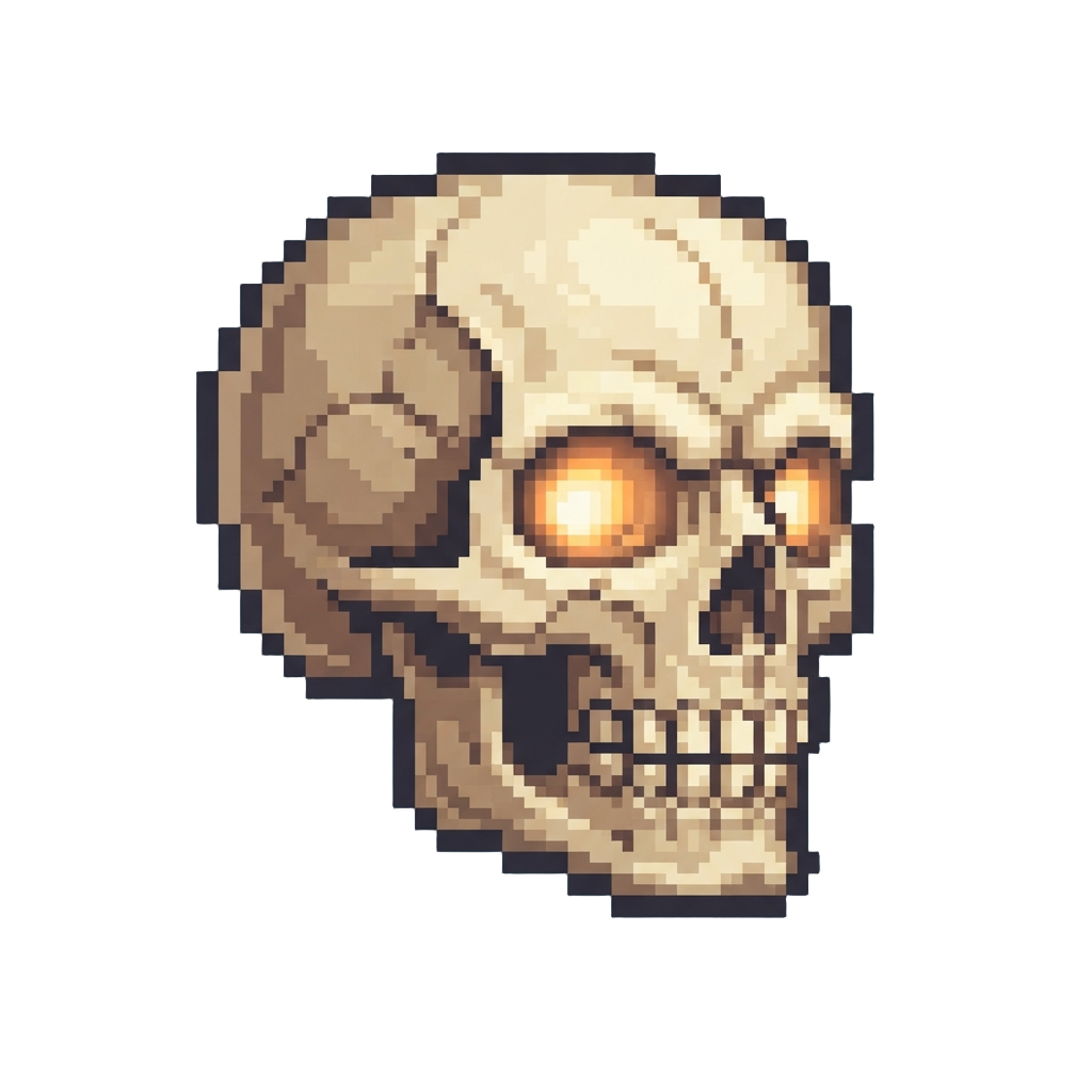 A Glowing Skeleton Face