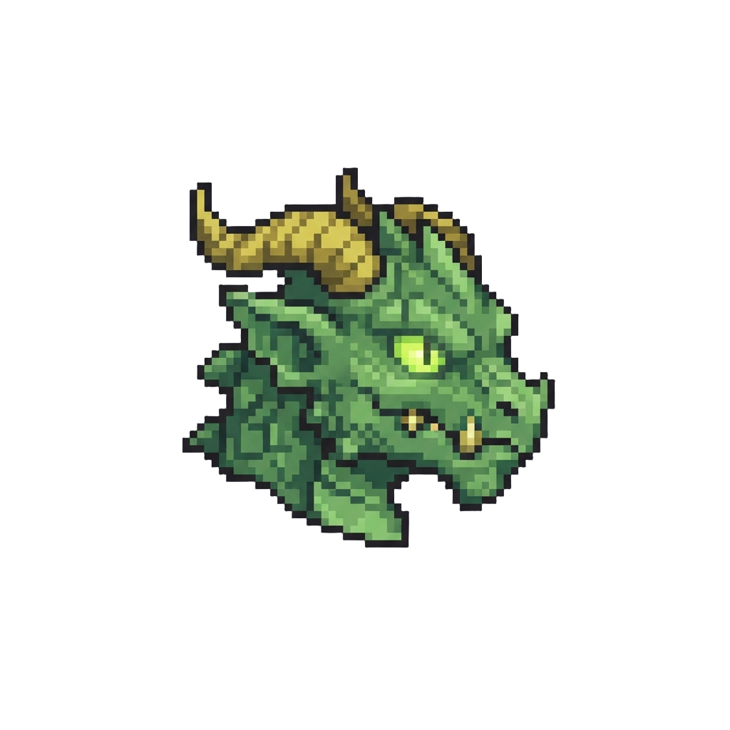 A Glowing Green Monster Head