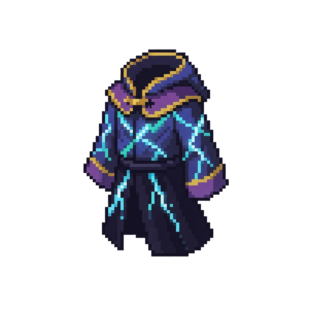 A Cosmic Wizard Robe Infused with Rift Lightning