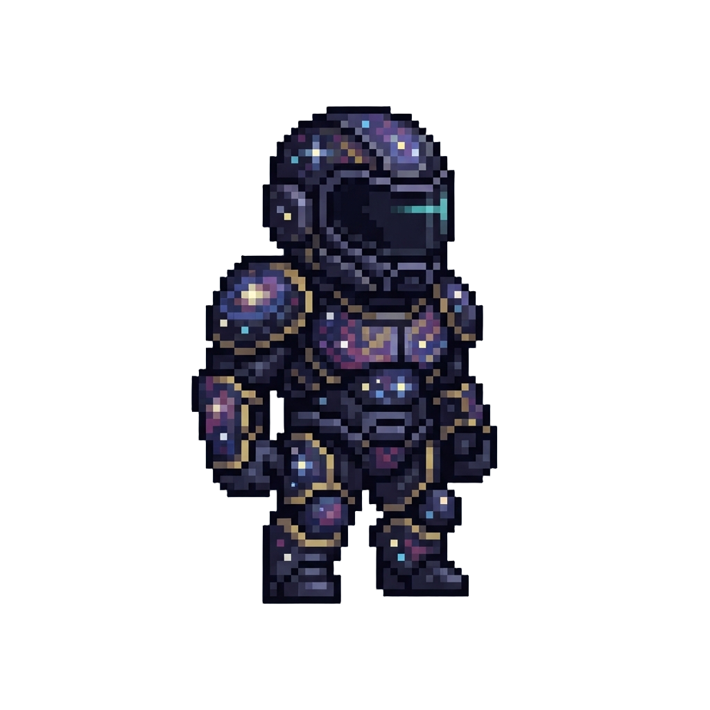 A Futuristic Galaxy Suit Covered in Twinkling Stars