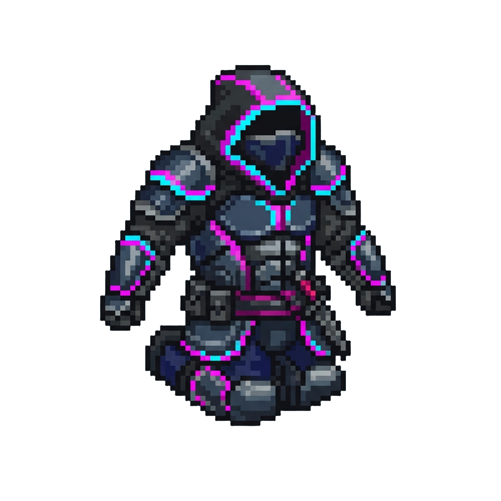 A Neon Cybernetic Ninja Outfit with Laser Trim