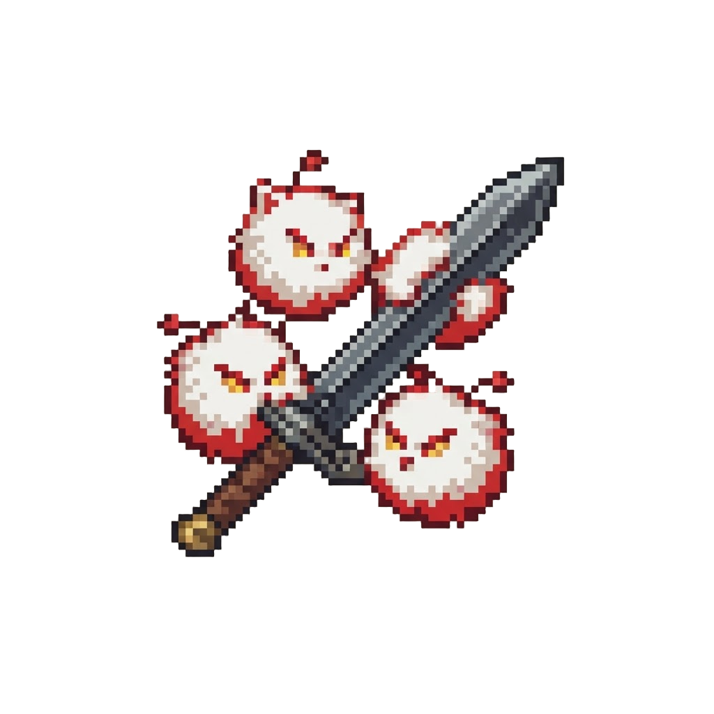A Flurry of Flying Angry Kupo Pom-poms Tangling the Weapon