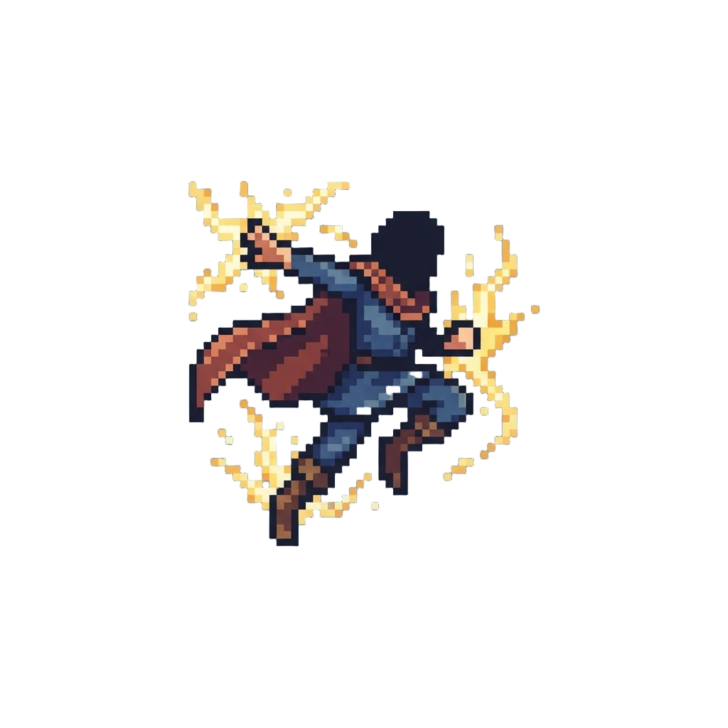 A Stylish Leap Into the Air Accompanied by Lightning Sparks