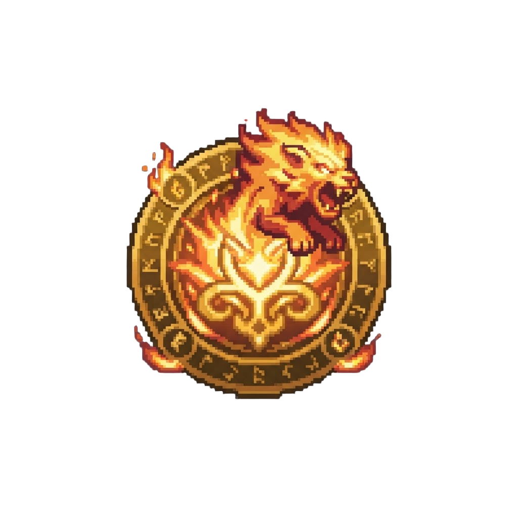 A Shimmering Summoning Glyph Releasing a Fiery Beast Spirit