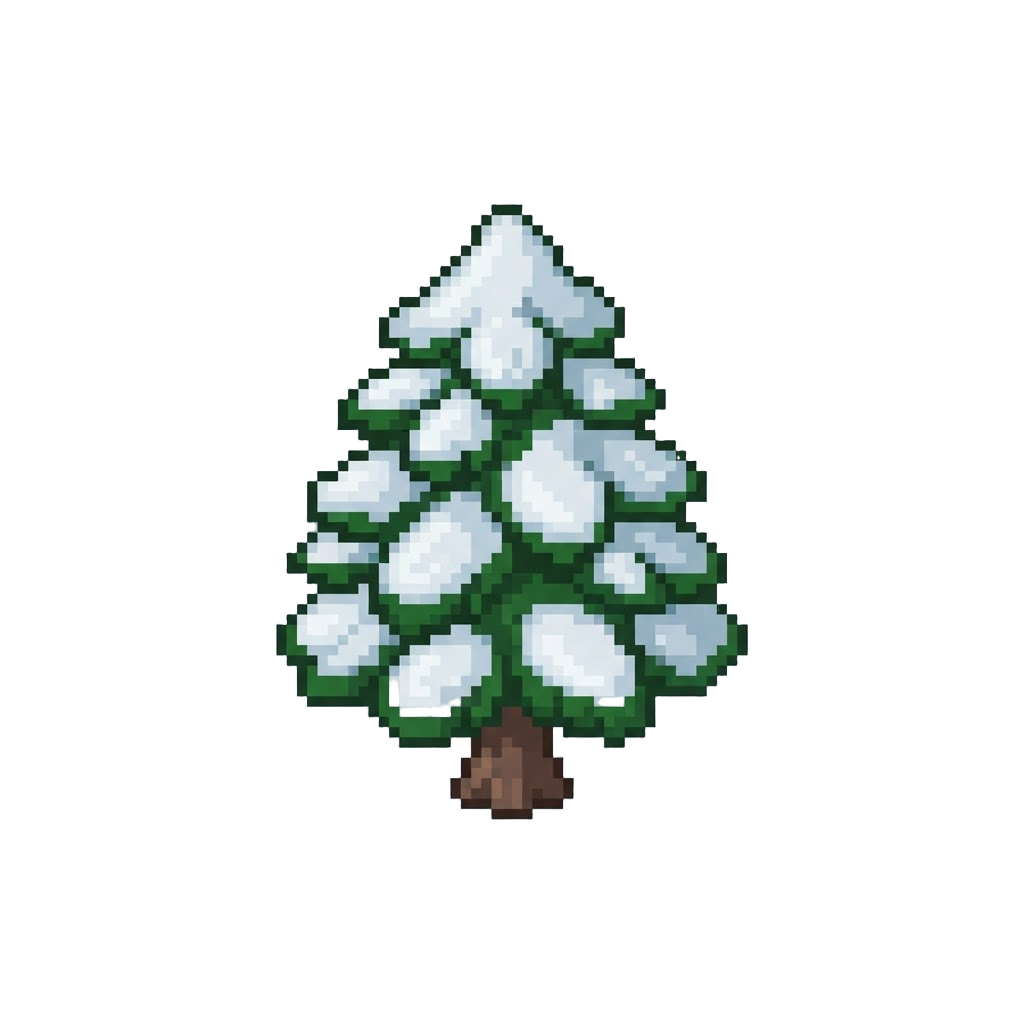 A Giant Fluffy Snow-covered Pine Tree