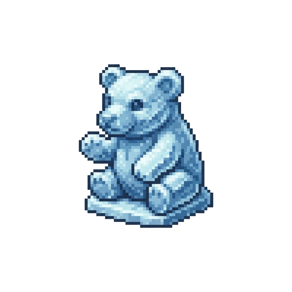 A Icy Snow Sculptured Bear