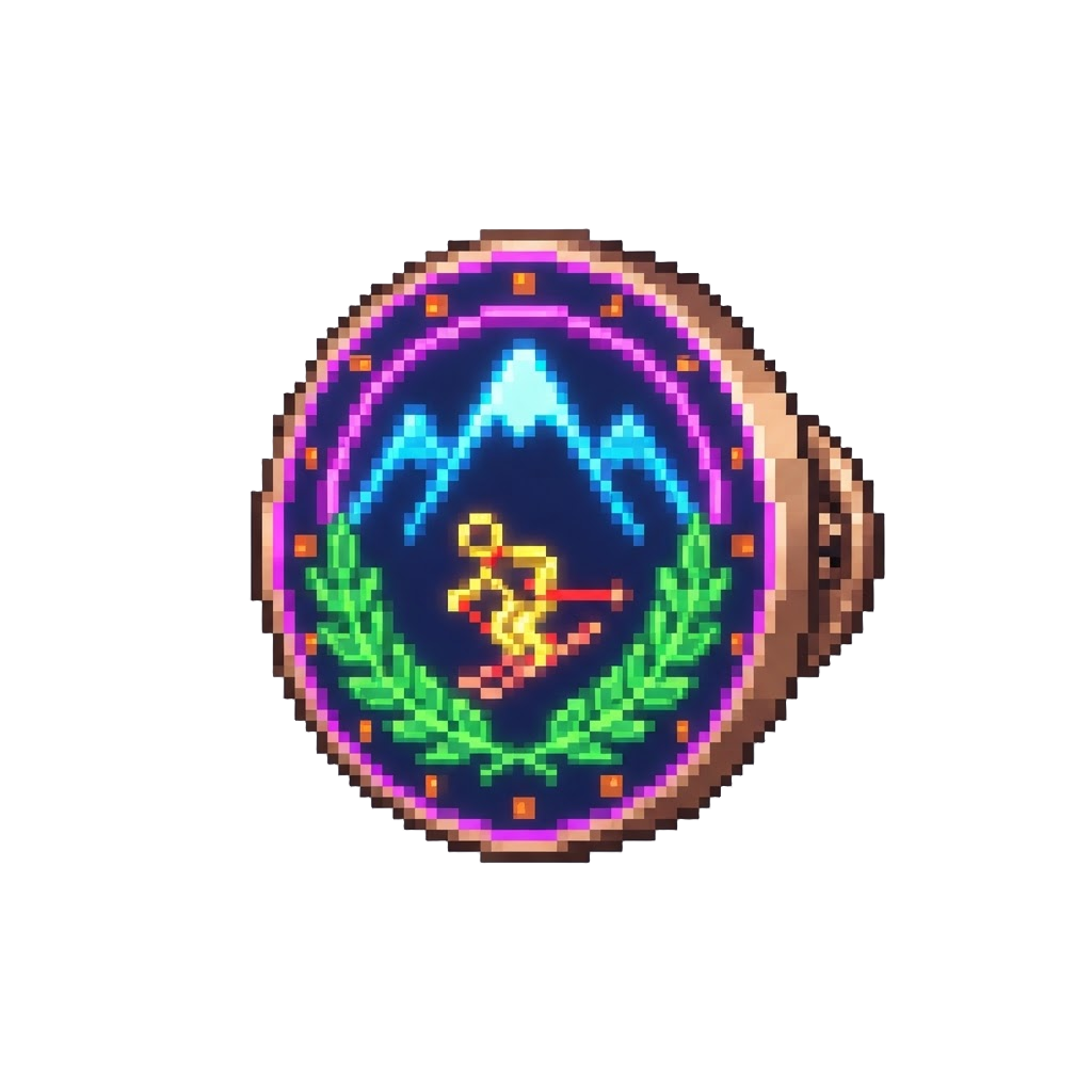 A Neon Alpine Champion Pin