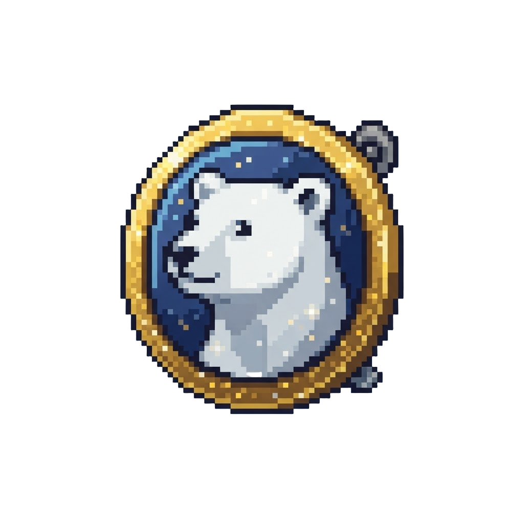 A Glittery Polar Bear Badge