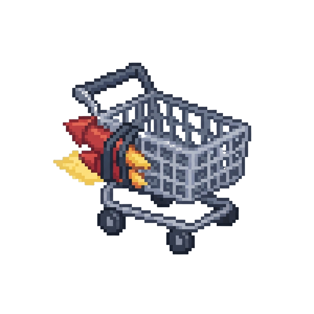 A Rocket-strapped Shopping Cart
