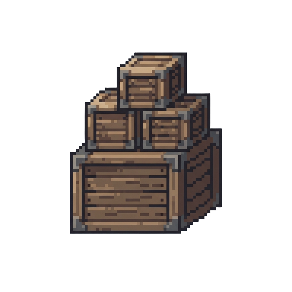 A Stack of Oversized Wooden Crates
