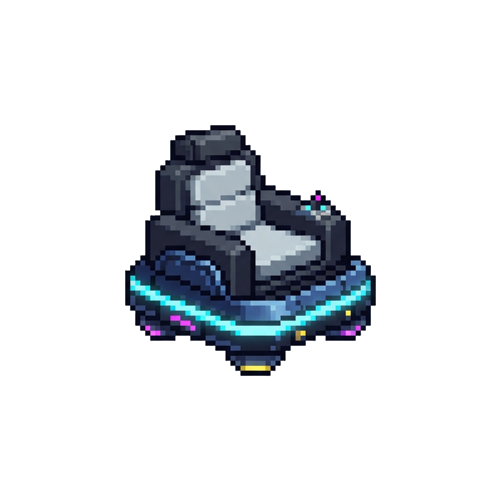 A Neon-lit Armchair Hovercraft