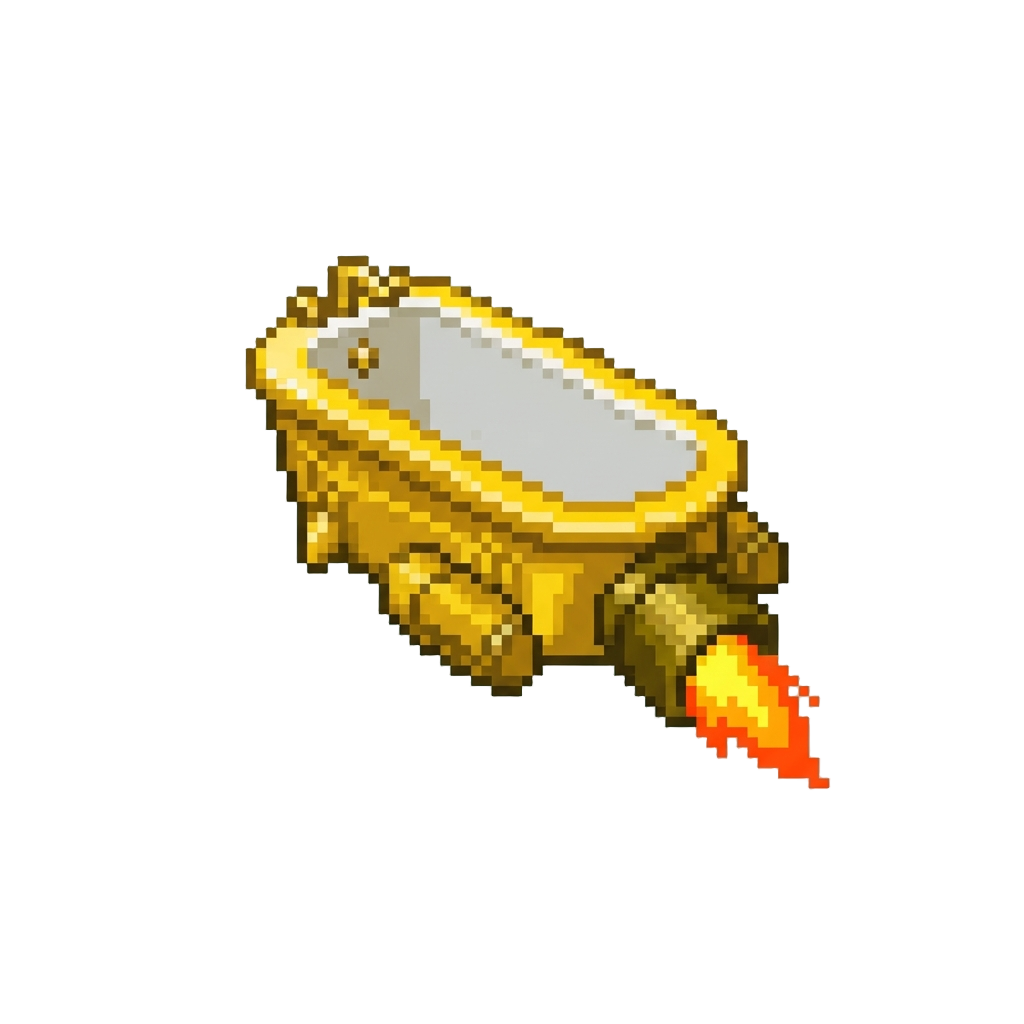 A Golden Thruster-powered Bathtub Rocket