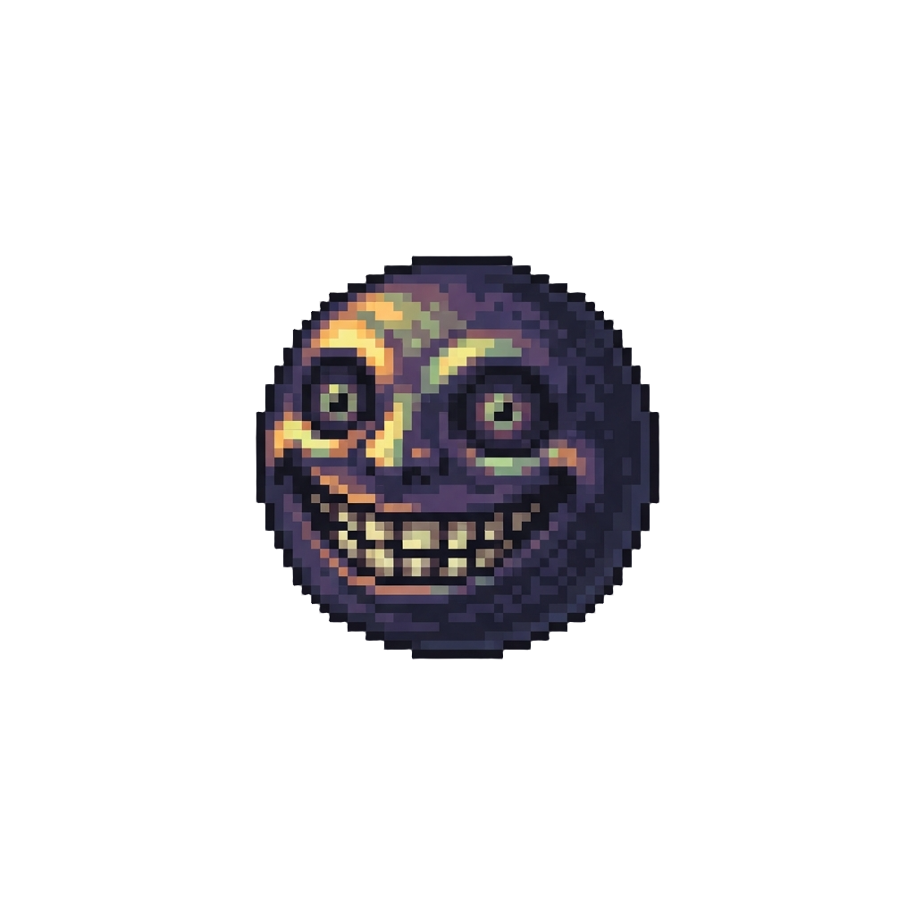 A Wide-grinning Glowing Smiler Face in the Dark