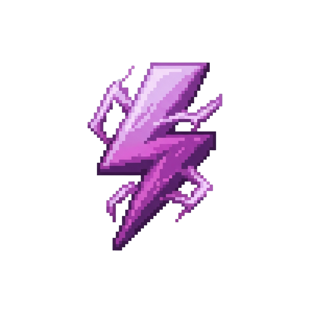 A Crackling Violet Lightning Bolt