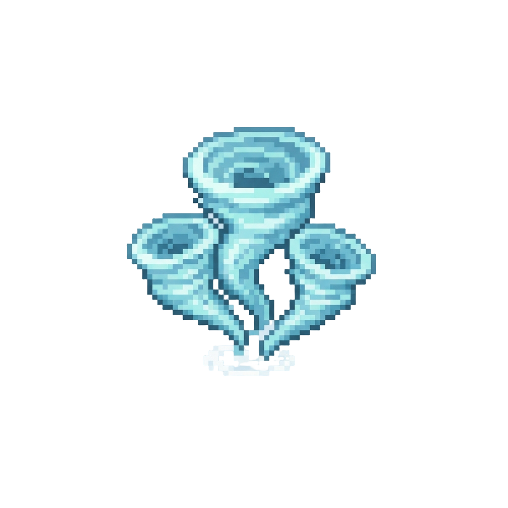 Three Small Spinning Wind Spouts