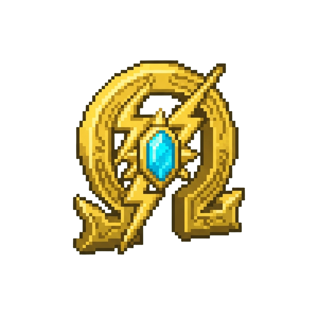 A Glowing Golden Omega Storm Crest