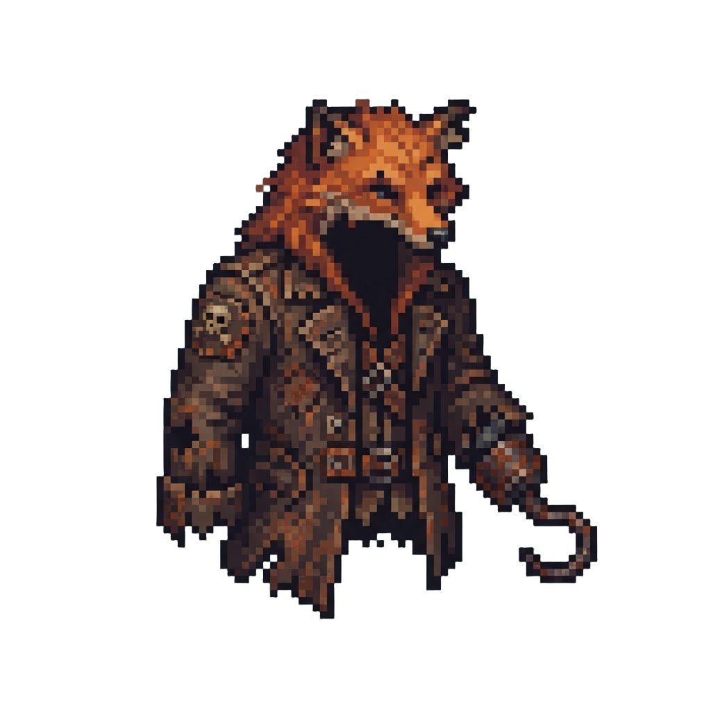 A Rusted Pirate Fox Suit with Hook