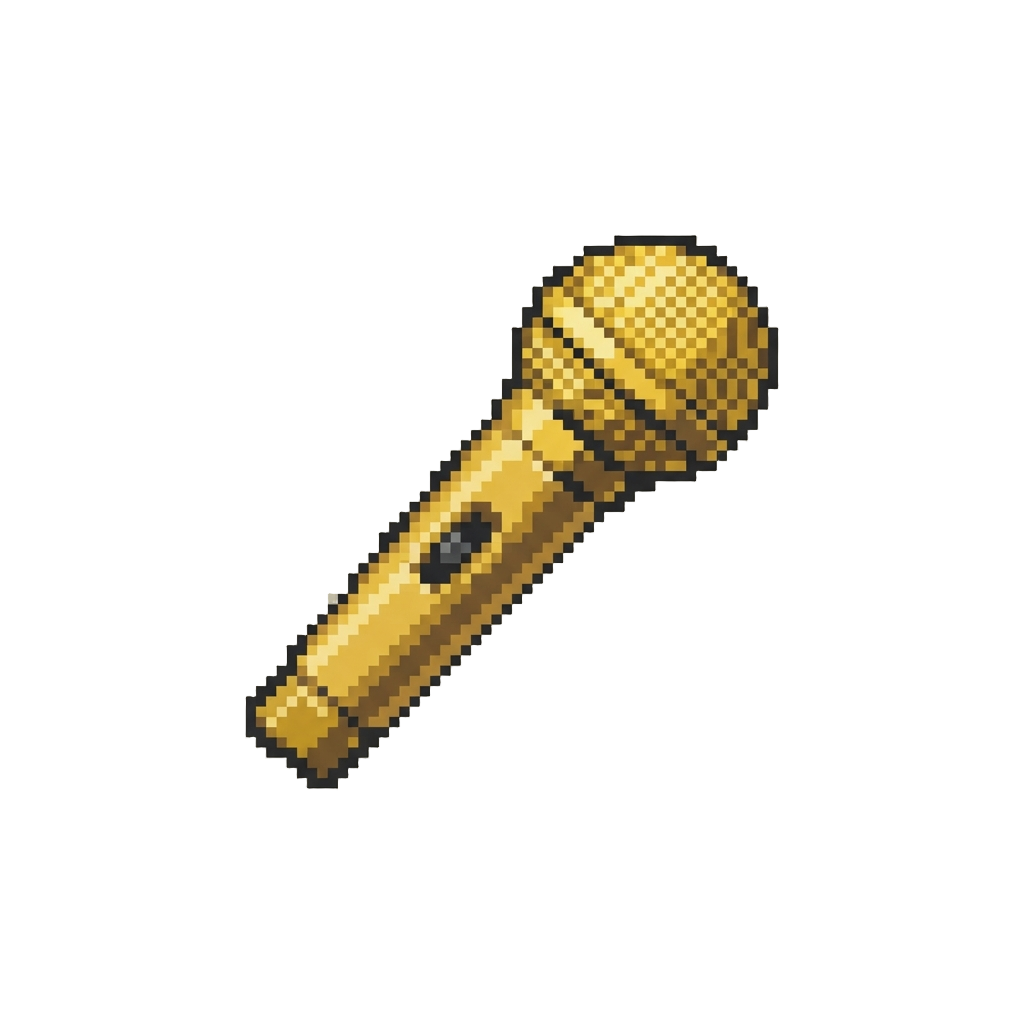 A Golden Stage Microphone Performance
